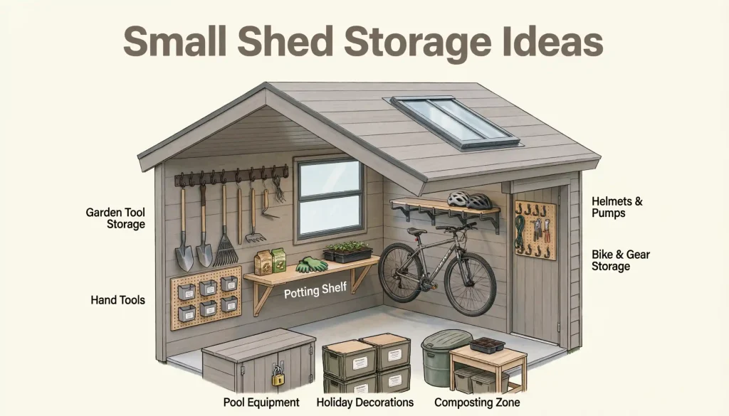 Classic garden tool shed