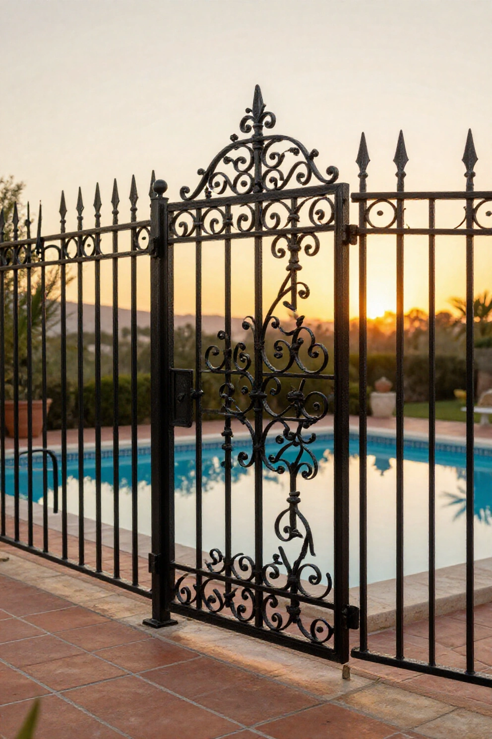 Wrought Iron and Metal Pool Fence Designs
