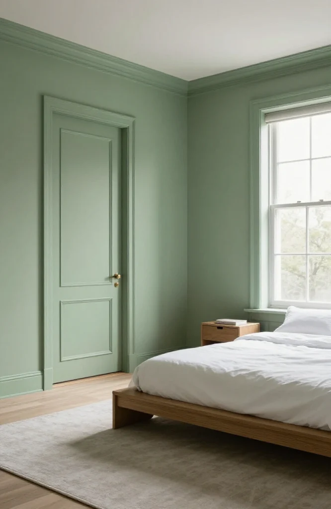  Sage Green Walls with Matching Doors and Trim