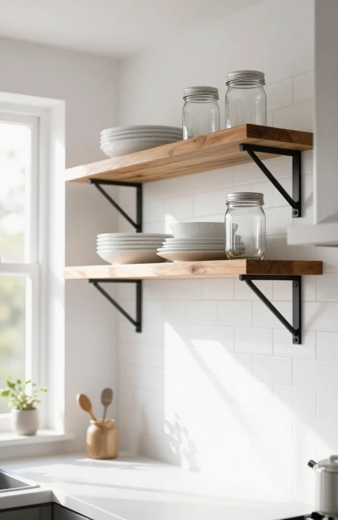 DIY Pipe and Wood Shelves