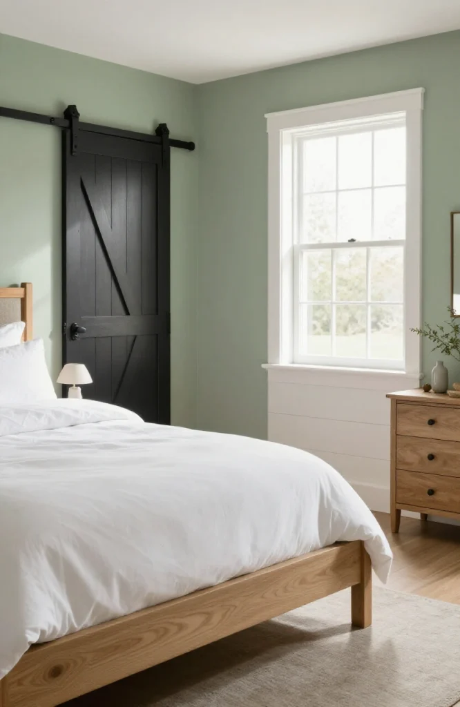 Modern Farmhouse Sage Green Bedroom