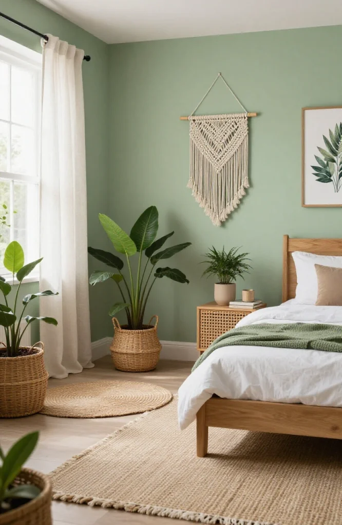  Bohemian Sage Green Bedroom