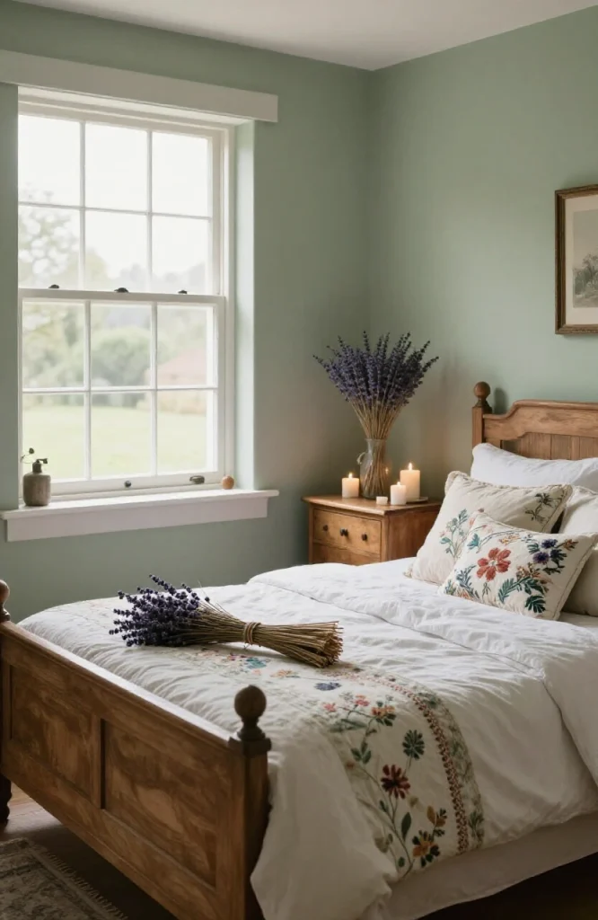 Sage Green Cottagecore Bedroom