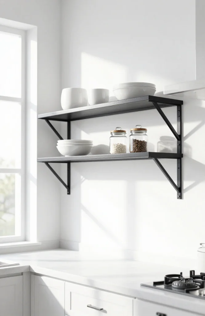 Black Metal Bracket Shelves