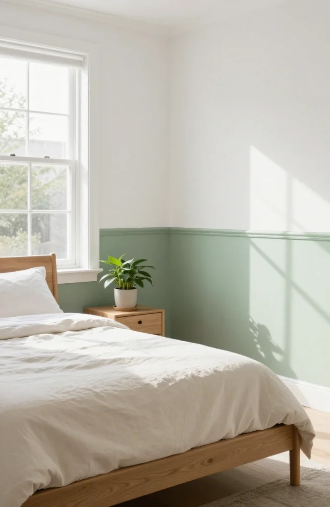 Two-Tone Sage Green Wall
