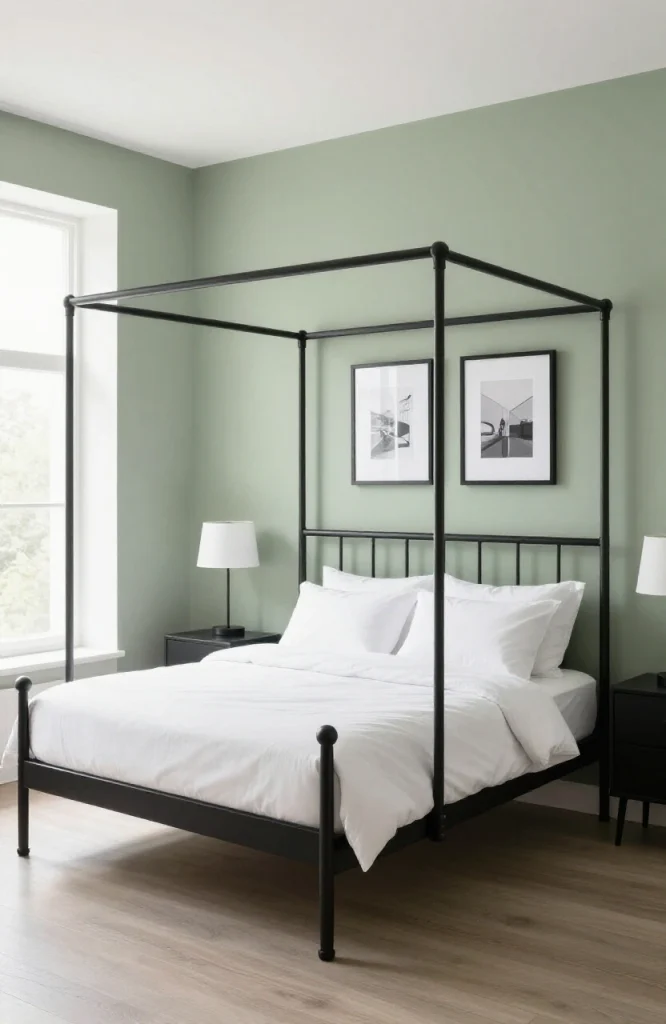  Sage Green with Black Accents