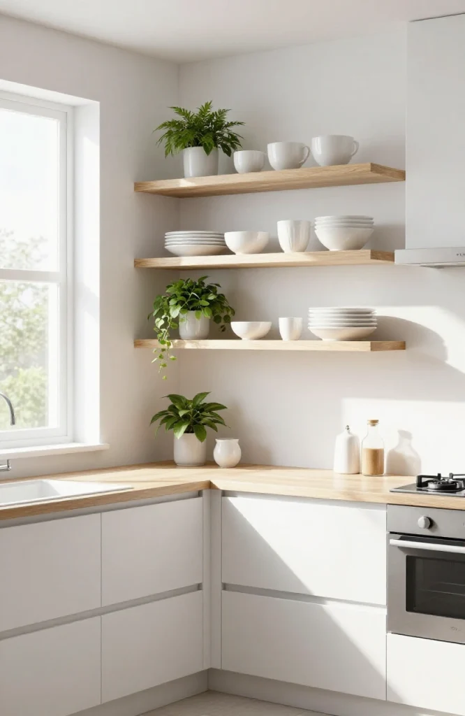 Corner Open Shelving