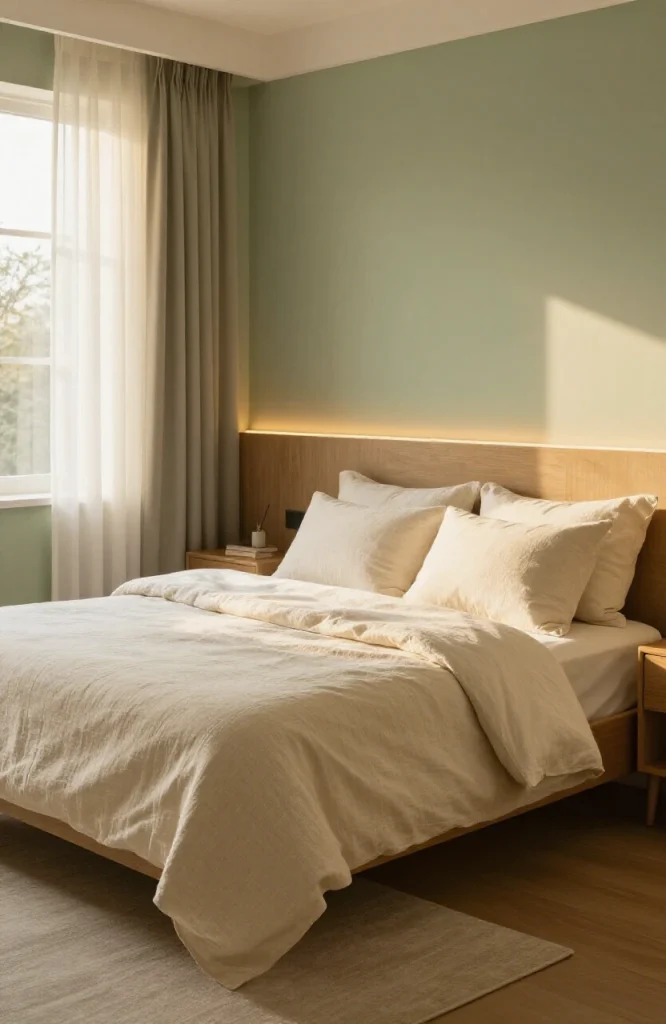 Bedroom Lighting for a Sage Green Room
