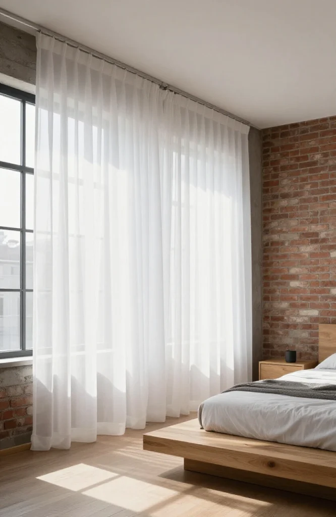 Hang Curtains Floor to Ceiling for a Soft Partition