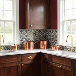 Elegant Victorian kitchen with ornate cabinetry, vintage fixtures, and classic design elements