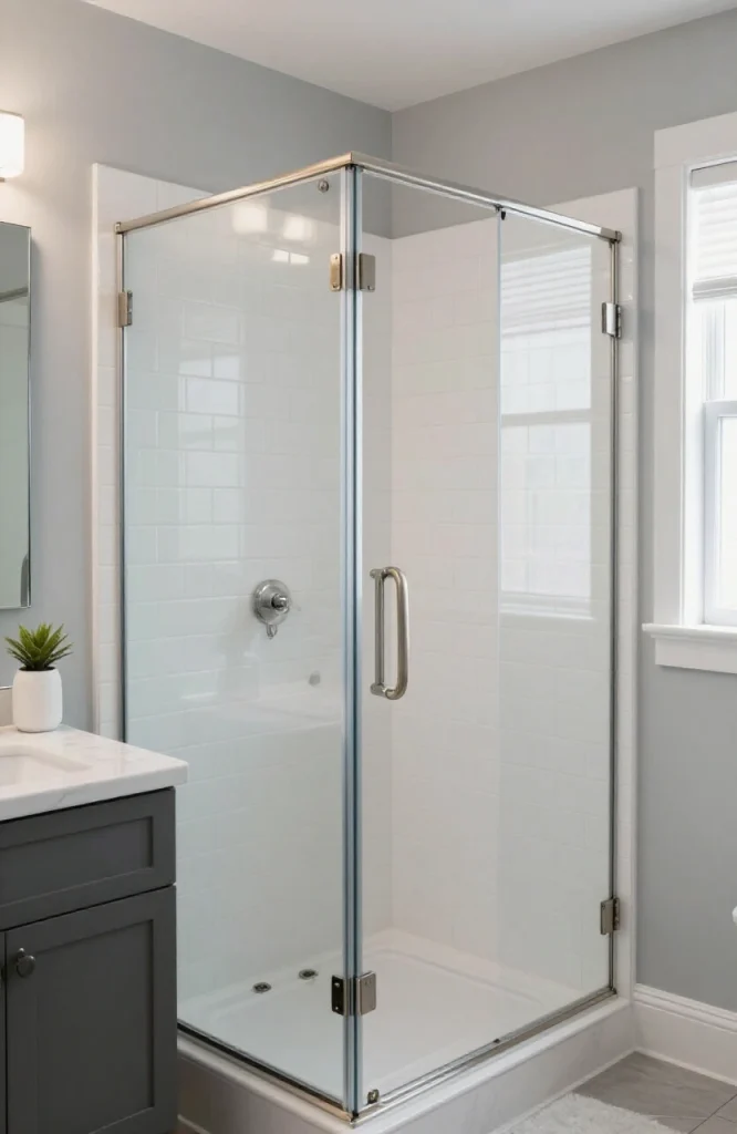 Small bathroom with steam shower generator mounted on wall demonstrating optimal space-saving placement for compact layouts