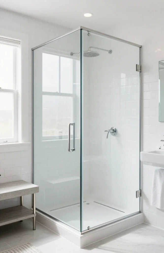 Bathroom layout diagram showing proper steam shower dimensions and spacing measurements for residential installation