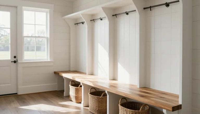 Collage of 28 DIY bench backrest designs featuring wood frames, upholstered cushions, metal supports, and rustic outdoor seat